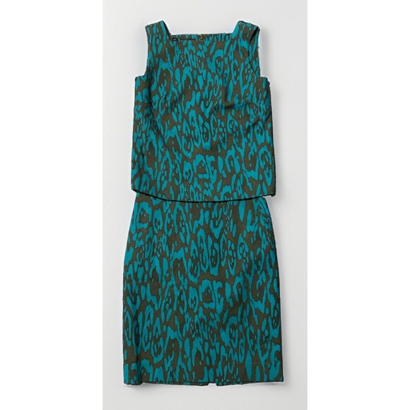 Carlisle Collection Other - Carlisle Collection Turquoise Brown Sz 2 Skirt Sz 0 Matching Sleeveless Top